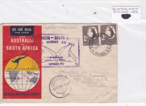 Australia 1952 quantas empire airways stamps  cover Ref 9086