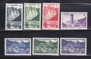 Andorra French 124-126, 130, 136, 138, 142 MNH Various