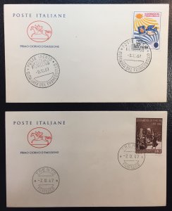 Italy #934A,935A,971,972,973,975,976,977 FDCs w/BONUS covers [CVR12]