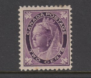 Canada Sc 68 MLH. 1897 2c purple Maple Leaf, fresh, bright, F-VF.