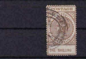 south australia large victoria  used  one shilling  stamp ref r13750