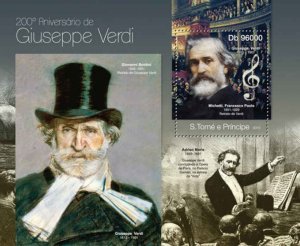 St Thomas - Giuseppe Verdi, Composer - Souvenir Sheet - ST13110b