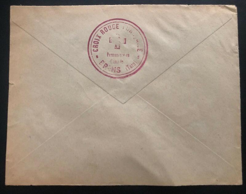 1942 France Concentration Internment Camp Brens Guard Cover To Redcross Swiss