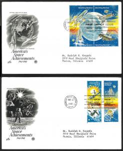 U.S.A. Sc#1912-1919 Space Achievement Kennedy Space Center FDCs