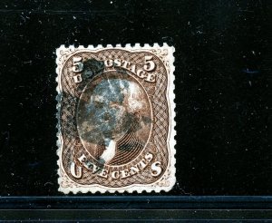 U.S. #76 (U319) Washington 5¢ brown, 1863, perf 12, Used, FVF,CV$120.00