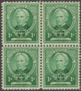 Scott # 869 - US Block Of 4 - Horace Mann - MNH -1940