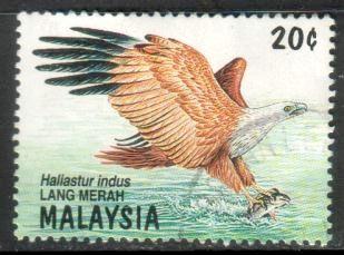 Bird, Red-Backed Sea Eagle, Malaysia SC#582