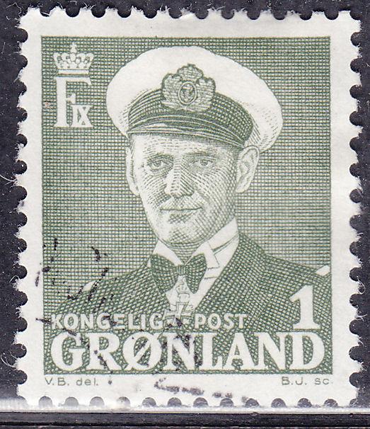 Greenland 28 USED 1950 King Frederik IX