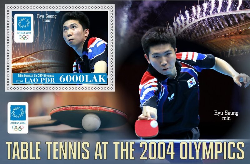 Stamps.Olympic Games 2004 Table Tennis 2024 year 8 sheets perforated Laos