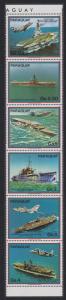 Paraguay Ships Airplanes Air carriers Strip of 6+Sheetlet SC#2088