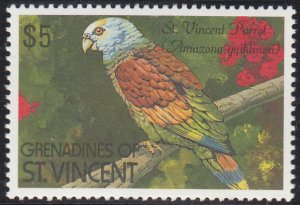 Grenadines of St Vincent 1990 MNH Sc 734 $5 St Vincent Parrot