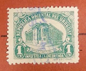 Uruguay 1945 Parcel Post Stamp #Q64 1c Used.