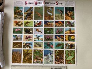 National Wildlife conservation 1956 stamps sheet Ref R50208