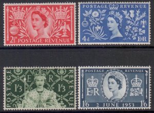 GB Scott 313/316 - SG532/535, 1953 Coronation Set MH*