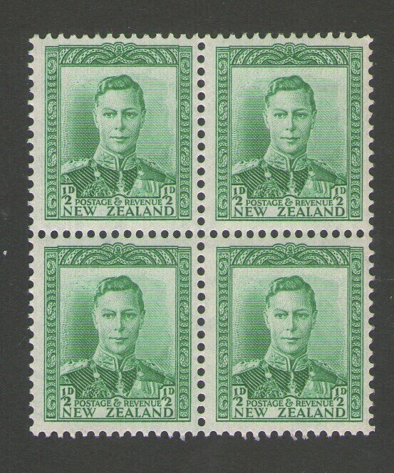 New Zealand 1938 KGVI Sc 226 BLK(4) MNH