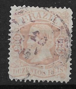 1882 Brazil 84  Emperor Dom Pedro 200r used