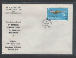 New Hebrides (French) #223 (1976 Concorde issue)  cachet FDC