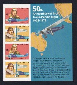 Australia Sc#675a Aviators 1st Trans-Pacific Flight imperf S/S (1978) MNH