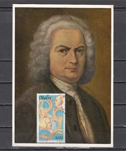 Italy, Scott cat. 1641. Composer Bach value on a Max. card. ^