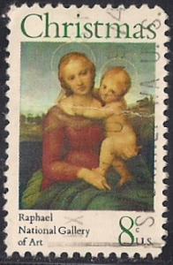 #1507 8 cents Christmas, Madonna stamp used XF