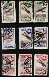 1945 Spain Poster Stamp Iberia Airlines No Postal Value Lot/9 Mixed Condition