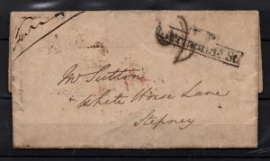 1829 Entire Pre Stamp Cover Bermondsey to Stepney WS36371