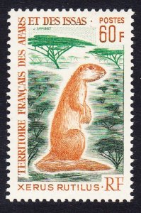 Afar and Issa Unstriped Ground Squirrel 'Xerus rutilus' 60Fr 1967 MNH