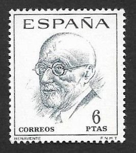 SD)1966 SPAIN FROM THE WRITERS SERIES, JACINTO BENAVENTE, 1866 - 1954, MNH
