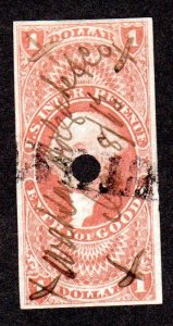 Revenue Stamp, Scott # R67a, $1 Entry of Goods Lot 2220351 -01