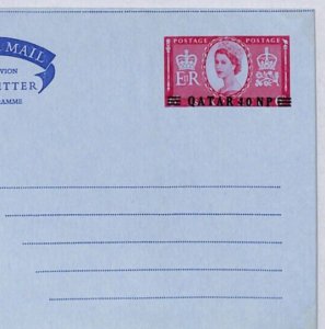 Gulf QATAR QEII Unused Postal Stationery AIR LETTER 40NP {samwells-covers}ZN212