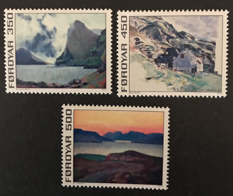 Faroe Islands 1975 #18-20 MNH CV $2.60, 19 has bends