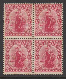 New Zealand Sc#131 MNH Block of 4 - Dramatic Offset on Back - toned