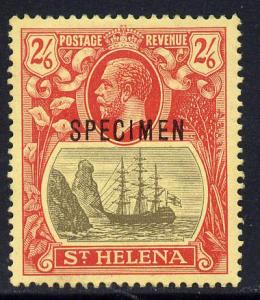 St Helena 1922-37 KG5 Badge MCA 2s6d overprinted SPECIMEN...