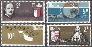 MALTA SC#400-403 Centenary Birth Robert Samut Scientist (1969) MNH