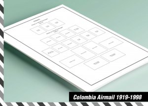  PRINTED COLOMBIA AIRMAIL 1919-1998 STAMP ALBUM PAGES (108 pages)