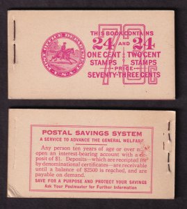 1939 Combo BK89 booklet (4 1c 804b, 4 2c 806b panes, 2.5 mm gutters) mint