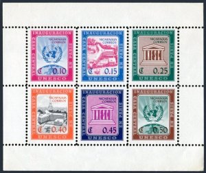 Nicaragua 813-C429,818a,C429a sheets,MNH. New UNESCO Headquarters in Paris,1958.