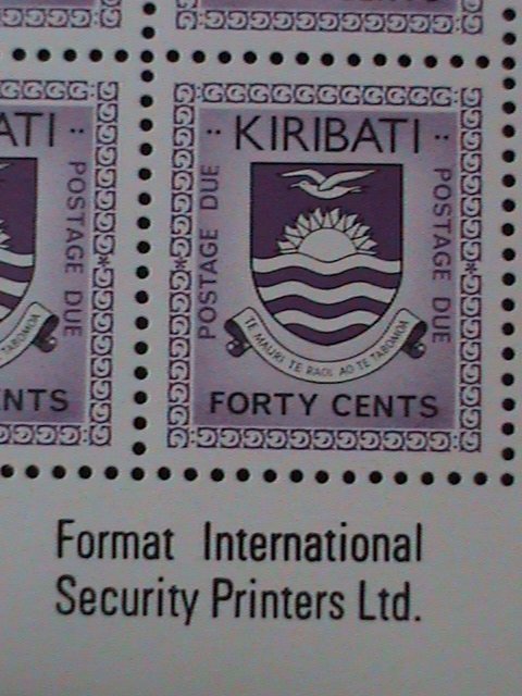 ​KIRIBATI 1981-SC# J7-POSTAGE DUE STAMPS-IMPRINT BLOCKS MNH-LAST ONE-VERY FINE