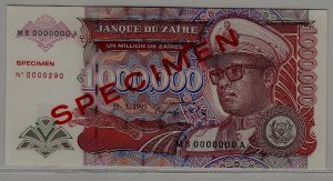 Zaire P-45 unc. banknote/ Specimen/ no.290