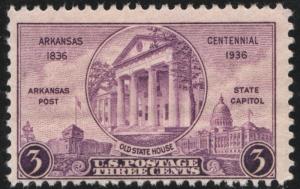 SC#782 3¢ Arkansas Statehood Centennial (1936) MNH