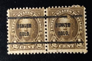 US Scott #653 Used Precancel Denver Colo.VF Pair