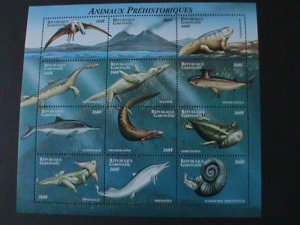 GABON-PREHISTORY ANIMALS  MNH-SHEET-VERY FINE LAST ONE WE SHIP TO WORLDWIDE