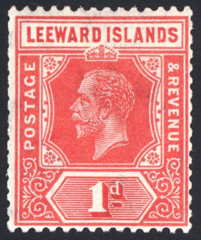 Leeward Is 1932 1d Scarlet DIE I Wmk Script SG 83 Scott 63a LMM/MLH Cat£45($60)