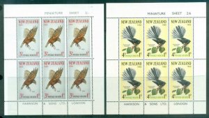 New Zealand 1965 Health, Birds 2xMS MLH