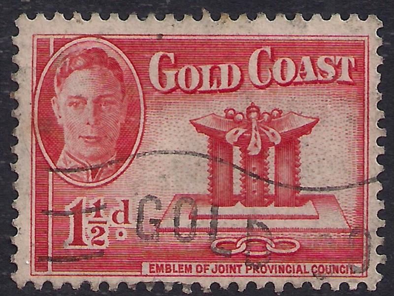 Gold Coast 1948 KGV1 1 1/2d Scarlet SG 137 ( L1448 ) 