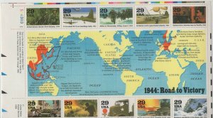 Scott 2838 - World At War Series. Road To Victory. Sheet Of 10   #02 2838