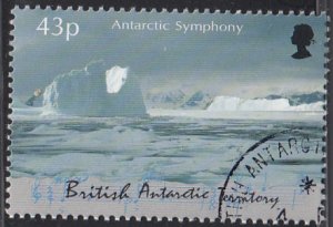 British Antarctic Territory 2000 used Sc #296 43p Icebergs Symphony