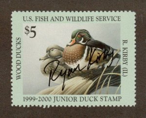 JDS7 Junior Duck Stamp.  Artist Signed Single.  MNH. OG.  #02 JDS7as