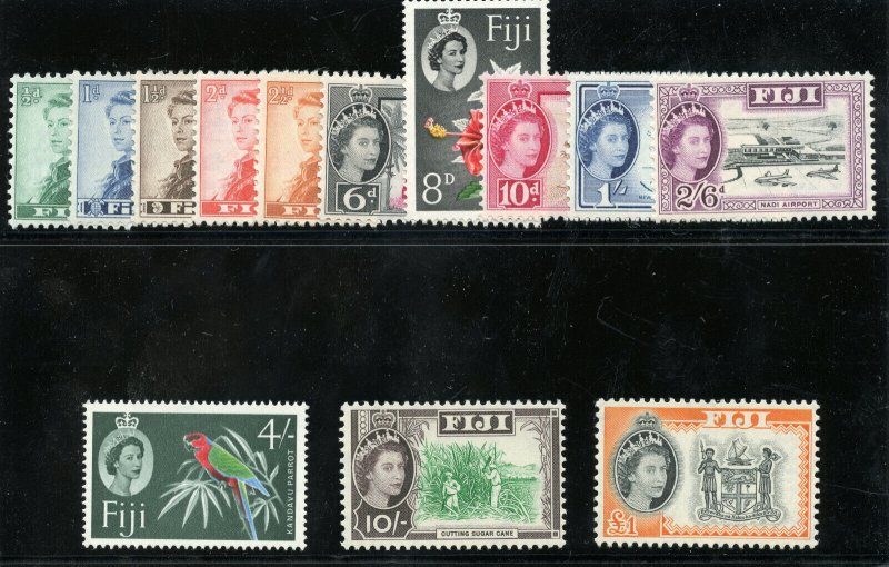 Fiji 1959 QEII set complete superb MNH. SG 298-310. Sc 163-175. 