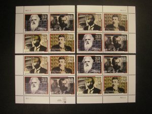 Scott 3064a, 32c Pioneers of Communication, PB4 #P22222 x4, MNH Matched Set